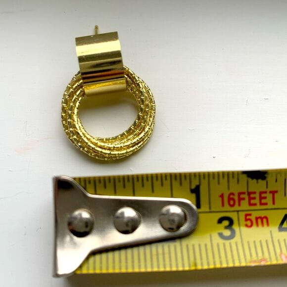 Marais Gold Tone Twisted Doorknocker Earrings - Picture 8 of 8